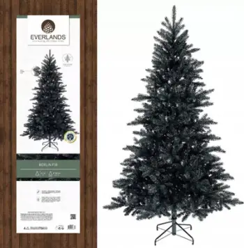 Pemë artificiale Krishtlindjesh Everlands Berlin Fir, 210cm, gjilpëra real needle, jeshile e errët