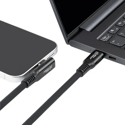 Kabllo USB C Microconnect MC LS USB4CC1.0 a, 1m, USB4, e zezë - 3