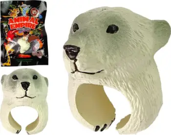 Lodër unazë edukative për dorë Bear, formë arushi, për fëmijë, e bardhë