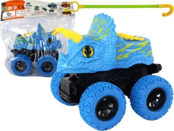 Lodër makinë Triceratops, me fërkim, plastikë, blu