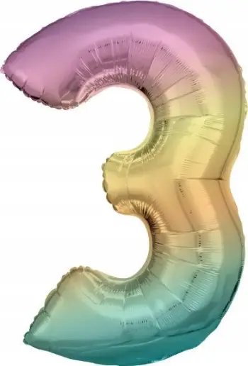 Balonë folie ALBI Pastel Rainbow 3, 86 cm, shumëngjyrëshe