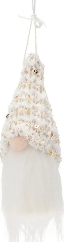 Varëse dekorative Home Styling Collection Santa Claus, 11cm, me shkëlqim, e bardhë
