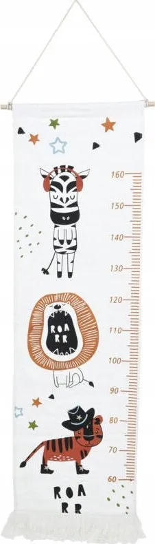Grafik rritjeje për mur Home Styling Collection, tekstil me pupla, 40 x 140 cm - 1