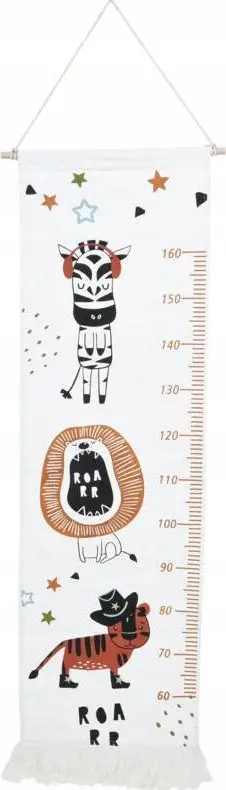 Grafik rritjeje për mur Home Styling Collection, tekstil me pupla, 40 x 140 cm