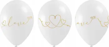 Tullumbace dekorative Arpex Golden Love, print “Love”, set 5 copë, të arta