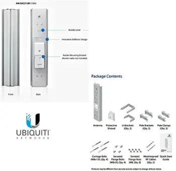 Antena rrjeti Ubiquiti airMAX ac 2x2, 21 dBi, outdoor, e bardhë