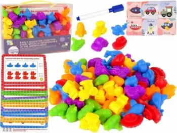 Lodër edukative Woopie Learning to Count Vehicles, set 83 copë, shumëngjyrëshe