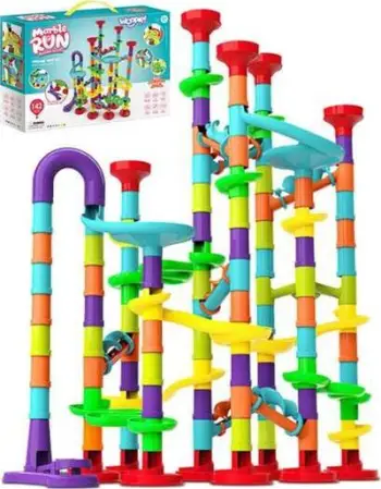 Lodër pistë mermeri Woopie Marble Run, 142 pjesë, me launcher, shumëngjyrëshe