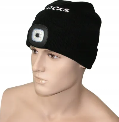 Kapelë dimërore ROOKS Cap With Lamp, dritë LED, e zezë - 4