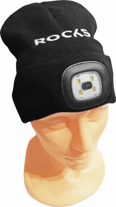 Kapelë dimërore ROOKS Cap With Lamp, dritë LED, e zezë - 5