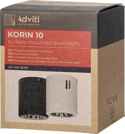 Ndriçues tavanor KORIN 10, 60W, bazë E27, çelik, i zi - 2