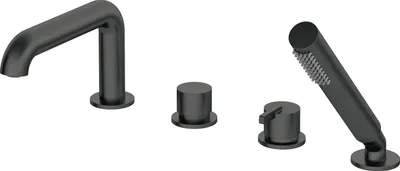 Rubinet për vaskë Deante Silia BQS N14M, freestanding, 4 vrima, i zi mat - 1