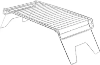 Skarë kampingu GSI Outdoors Folding Campfire Grill, çelik inox, këmbë palosëse, argjendtë