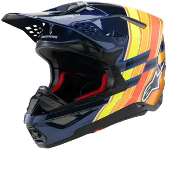 Helmetë motocross Alpinestars Supertech S-M10 TLD Edition 25, madhësia L, dark blue portokalli verdhë