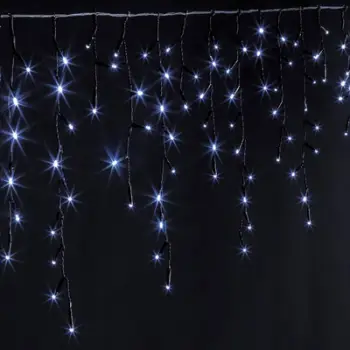 Perde dekorative LED stalaktit, 120 LED, programues, 2m, e bardhë e ftohtë