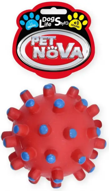 Lodër top për qen Pet Nova VIN Dentball, 11cm, i kuq