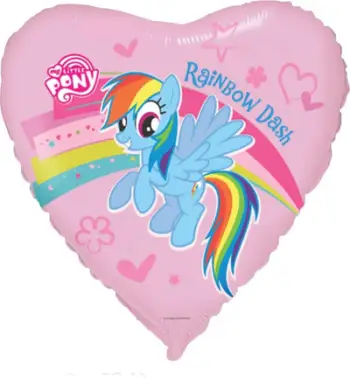 Balonë folje Flexmetal My Little Pony Rainbow Dash, zemër, 46 cm, rozë