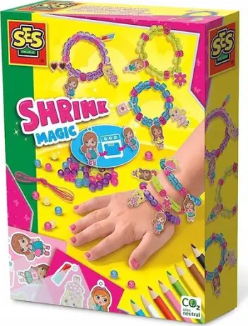 Set kreativ SES Creative 14744 Glass Beads Bracelets, byzylykë me rruaza qelqi, shumëngjyrëshe