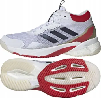 Atlete indoor Adidas Crazyflight 5 Mid Women, për femra, nr 44, të bardha me të kuqe