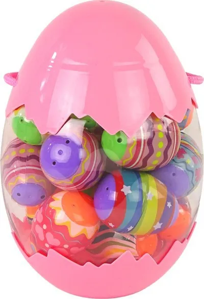Set lodrash LEANToys Egg Easter, 18 vezë Pashke, surpriza brenda, shumëngjyrësh - 3