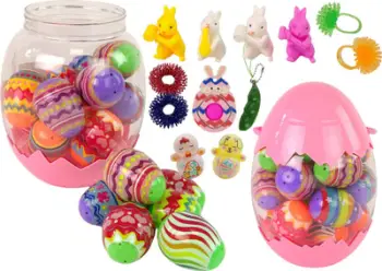 Set lodrash LEANToys Egg Easter, 18 vezë Pashke, surpriza brenda, shumëngjyrësh