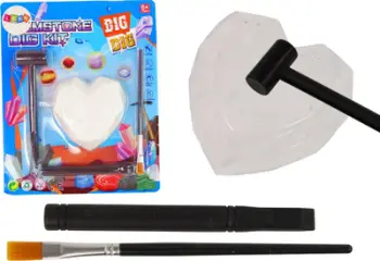 Set arkeologjik Lean Toys Gemstone Dig Kit, formë zemre, gurë dekorativë, i bardhë