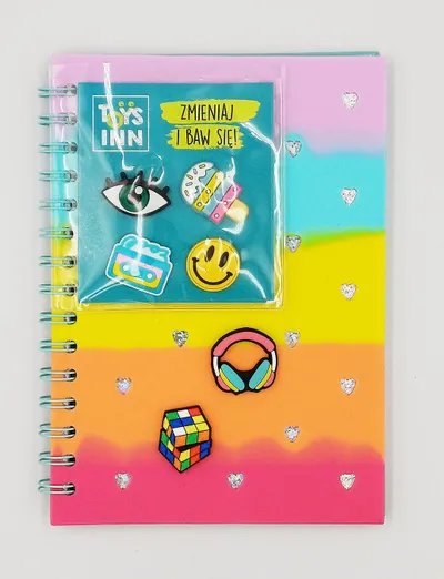 Bllok shënimesh Stnux Notebook Multicolored Pins, A5, 80 fletë katrorë, shumëngjyrësh - 2