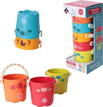 Set kovash banje Askato Bath Buckets, 5 copa, shumëngjyrëshe