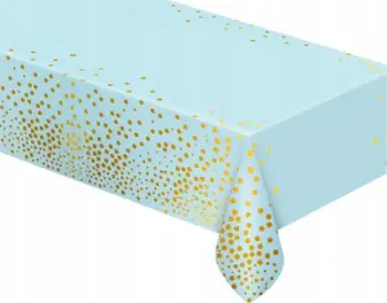 Mbulesë tavoline Godan B&amp;C Foil Tablecloth Golden Dots, 137x183 cm, blu e çelët
