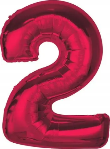 Balon foli Smart Balloon Number 2, 92 cm, e kuqe