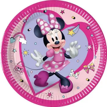 Pjata letre Godan Minnie Junior, 20 cm, set 8 copë, rozë