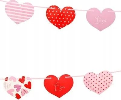 Garlandë letre Godan Hearts, 200 cm, shumëngjyrëshe - 1