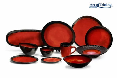 Pjatë ovale qeramike Art Of Dining Vulcano, 28cm, e kuqe - 4