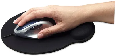 Mouse pad Manhattan me xhel për kyç, ergonomik, i zi - 2