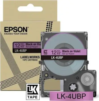 Kasetë etiketash Epson LK-4UBP, 1.2 cm, e zezë me vjollcë