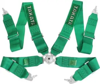 Rrip sigurie sportiv Takata Replica Racing, 4 pikësh, 3", jeshil