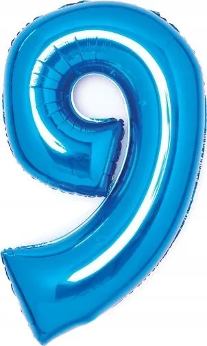 Balonë në formë numri Amscan 9, i fryrë, argjendtë - 1