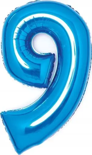Balonë në formë numri Amscan 9, i fryrë, argjendtë