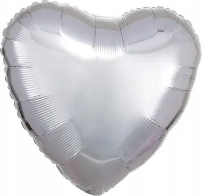 Balonë zemre EPEE Standard Heart Silver, argjendi metalike - 1