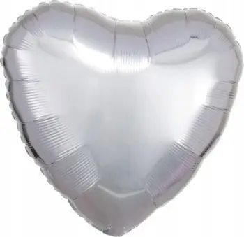 Balonë zemre EPEE Standard Heart Silver, argjendi metalike