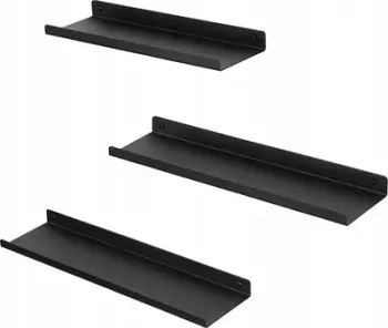 Set rafte muri Leobert LFS12BK, 3 copë, metal, i zi