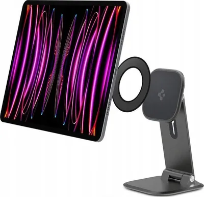 Mbajtëse tablet Spigen OneTap Easel Magnet, magnetike, prej alumini, gri hapësinor - 1