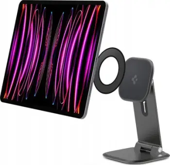 Mbajtëse tablet Spigen OneTap Easel Magnet, magnetike, prej alumini, gri hapësinor