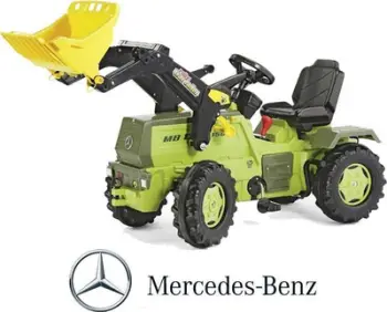 Traktor lodër me pedale Rolly Toys Mercedes-Benz MB Trac 1500, me lopatë, jeshil