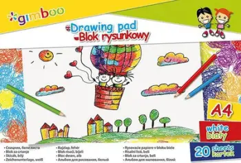Bllok vizatimi Gimboo Drawing Pad A4, 20 fletë, i bardhë