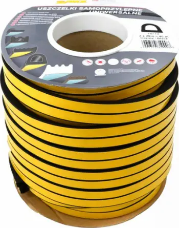 Shirit vulosës vetëngjitës Sandex SD-55, formë D 14x12, 1m, i zi