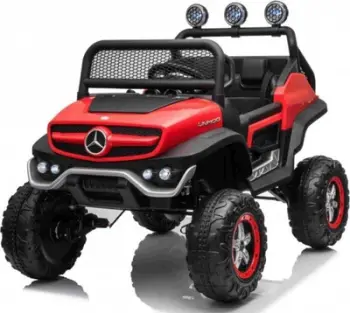 Makina elektrike për fëmijë ADEL Mercedes Unimog JL199, 4x4, me drita, e kuqe