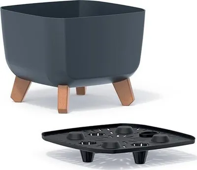 Vazo me këmbë Prosperplast Bonsai Gracia DGQL400, plastike, për ambiente të brendshme dhe të jashtme, antracit - 3