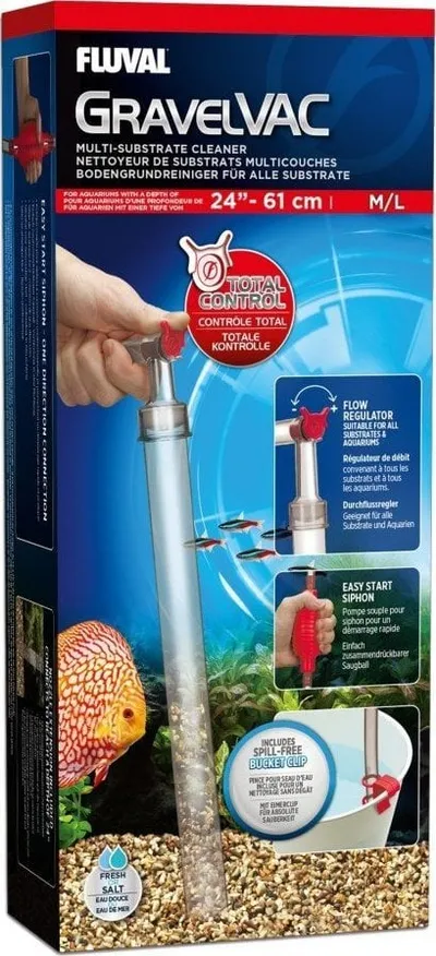 Pastrues zhavorri Fluval GravelVac M/L, multi substrate, për akuarium - 3