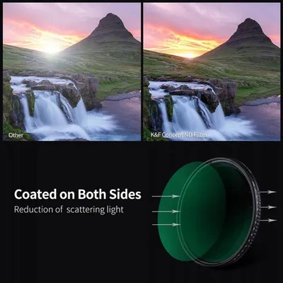 Filter ND i rregullueshëm K&F Concept ND Fader Pro, 62mm, ND8 ND2000, gri - 6